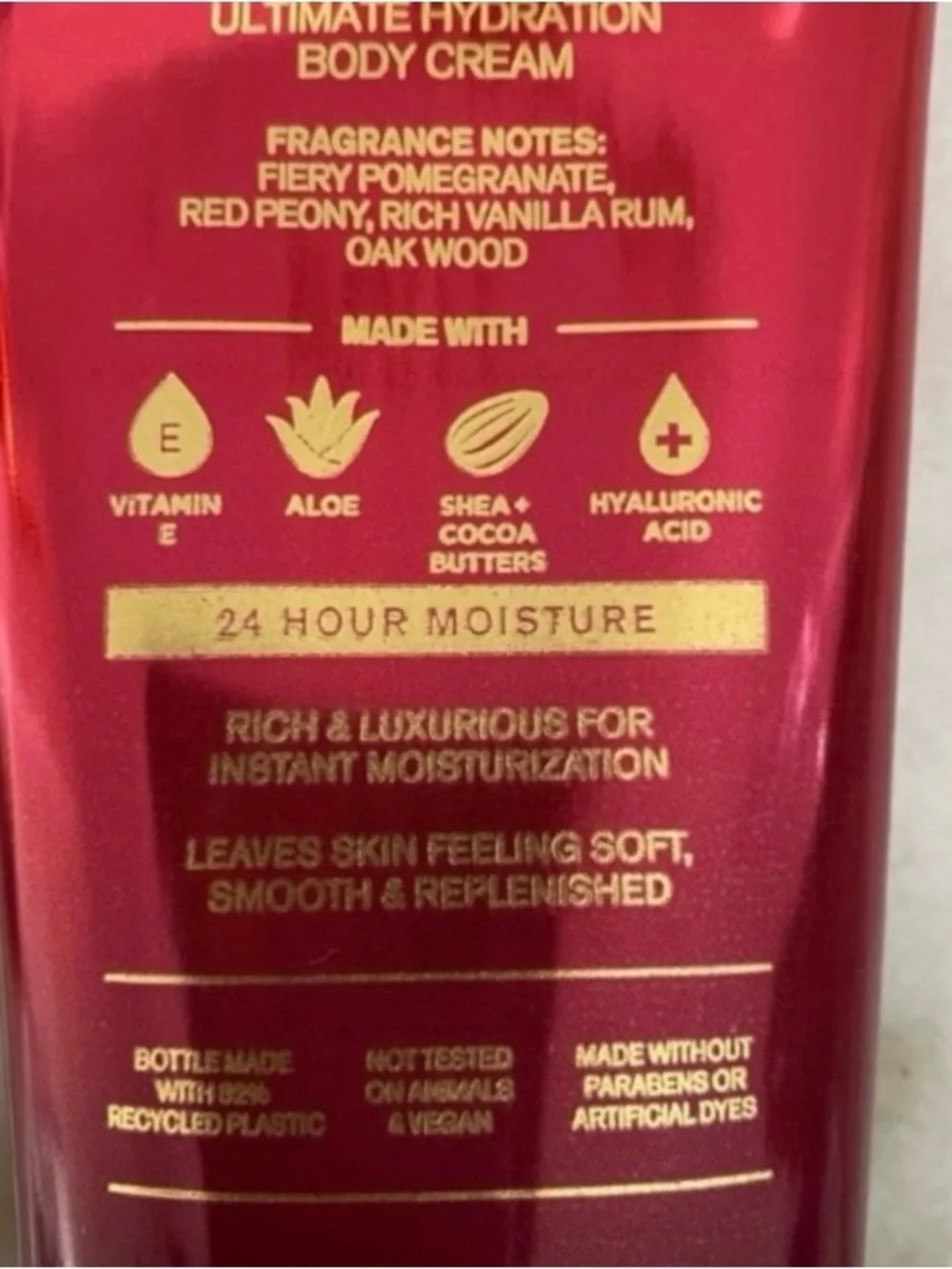 Bath & Body Works Forever Red Ultimate Hydration Body Cream - Red and Gold